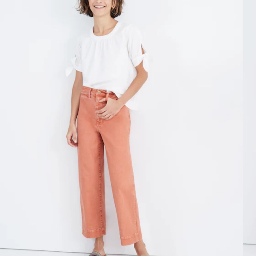 Madewell slim Emmett wide leg crop pants